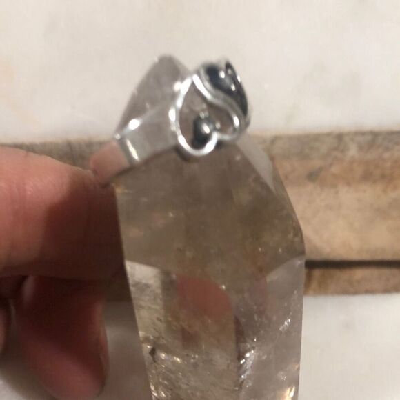 Ring, Sterling Silver Intertwined Hearts Ring set with2 Cubic Zirconia, NEW, siz - Picture 4 of 8